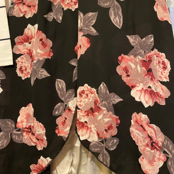 Floral Smocked Spaghetti Strap Dress with Assymetrical Hem can fit XS-S - Picture 6 of 7